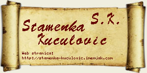 Stamenka Kuculović vizit kartica
